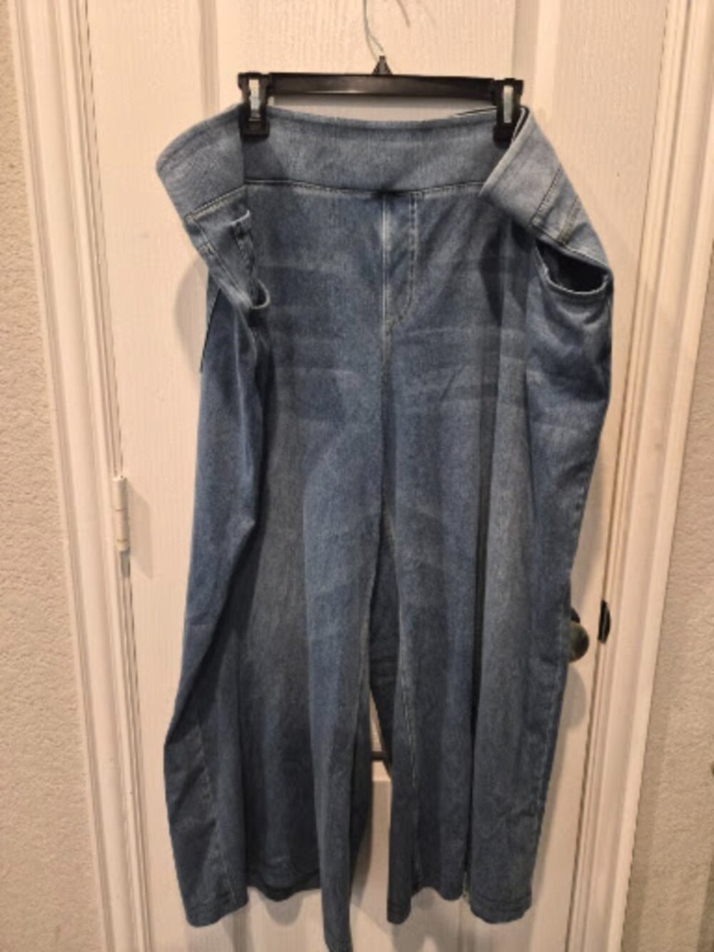 Halara Blue Denim High Waisted Wide Leg Stretch Pull On Pants Size 3XL